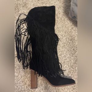 Selling my Jessica Simpson black fringe boots!
